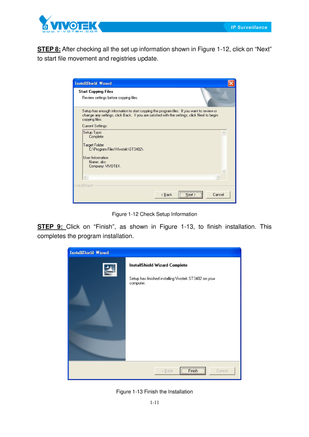 Vivotek ST3402 user manual Check Setup Information 