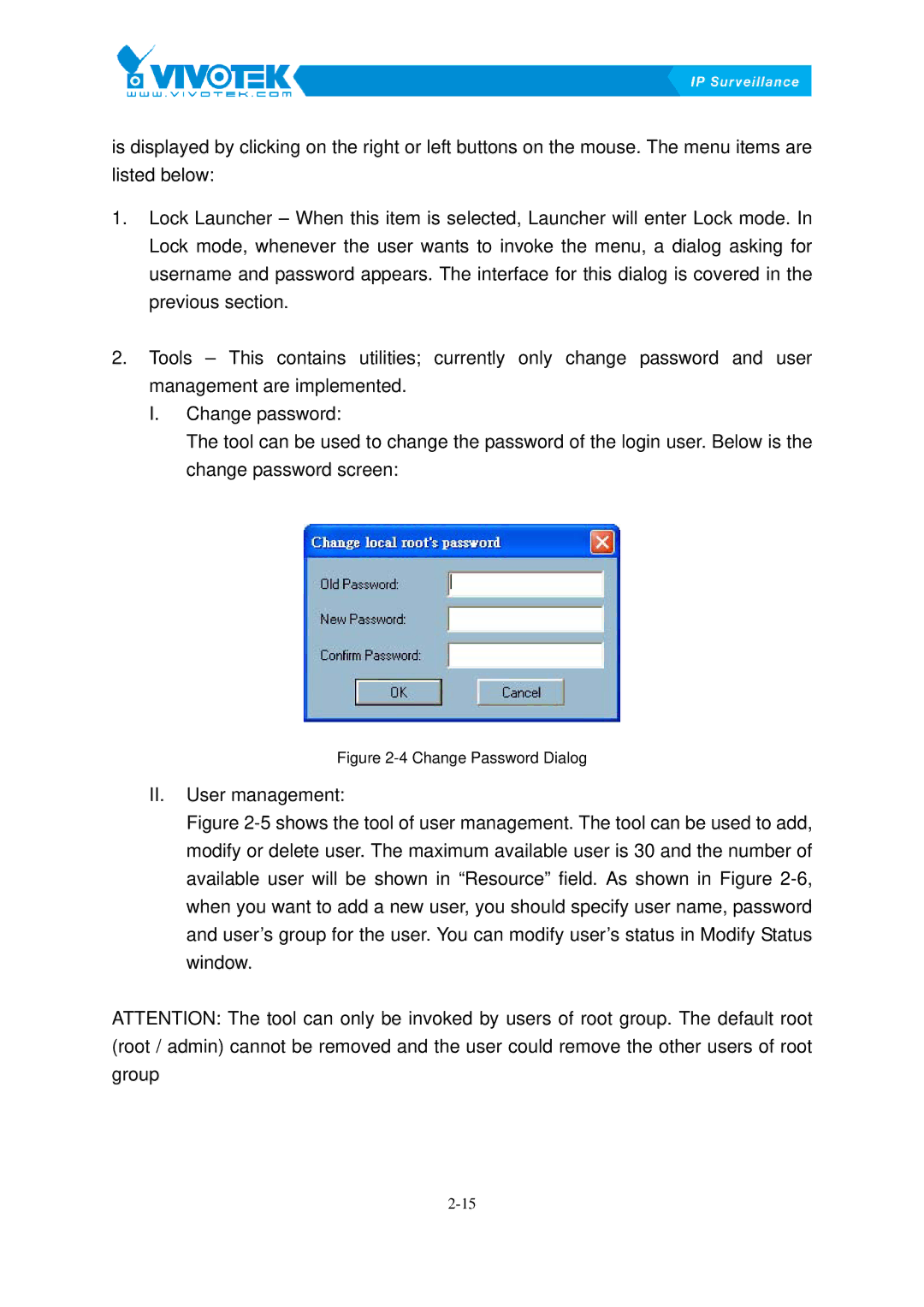 Vivotek ST3402 user manual II. User management 