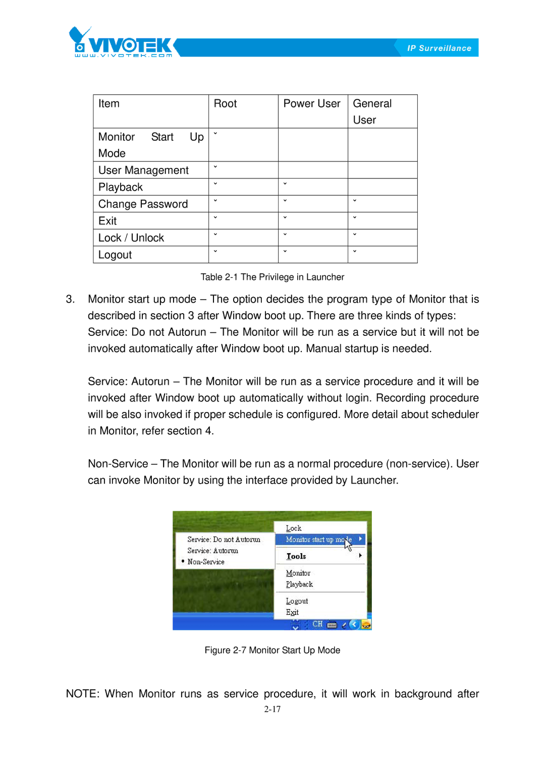 Vivotek ST3402 user manual Monitor Start Up Mode 