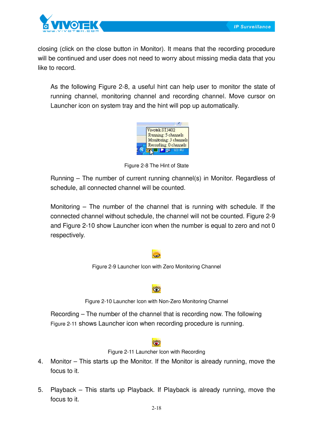 Vivotek ST3402 user manual Hint of State 