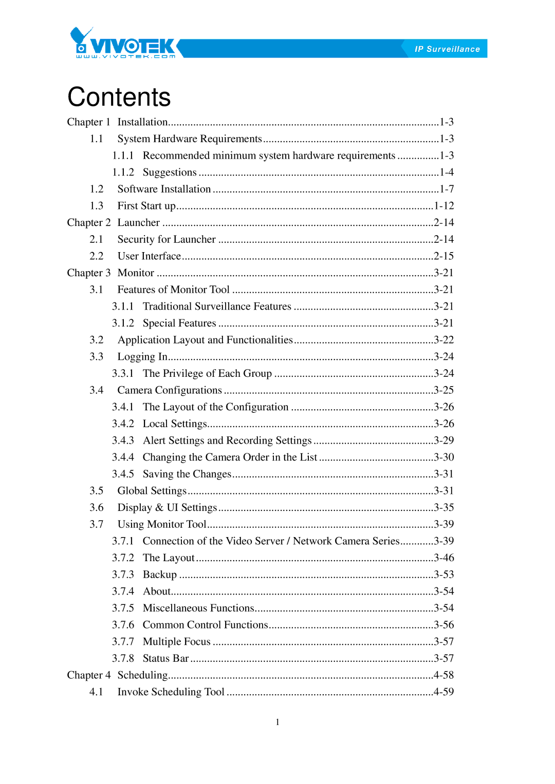 Vivotek ST3402 user manual Contents105B 