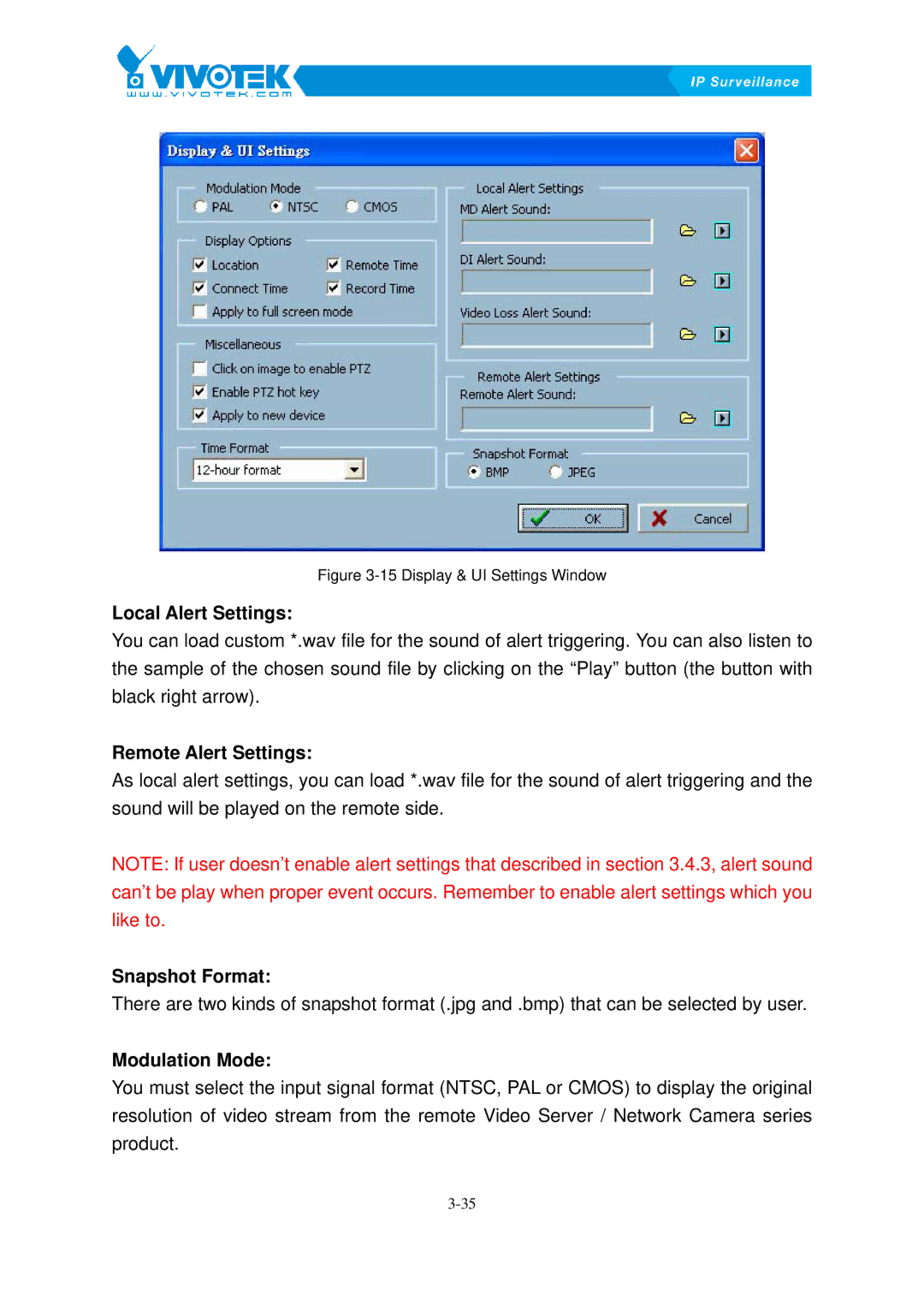 Vivotek ST3402 user manual Snapshot Format 