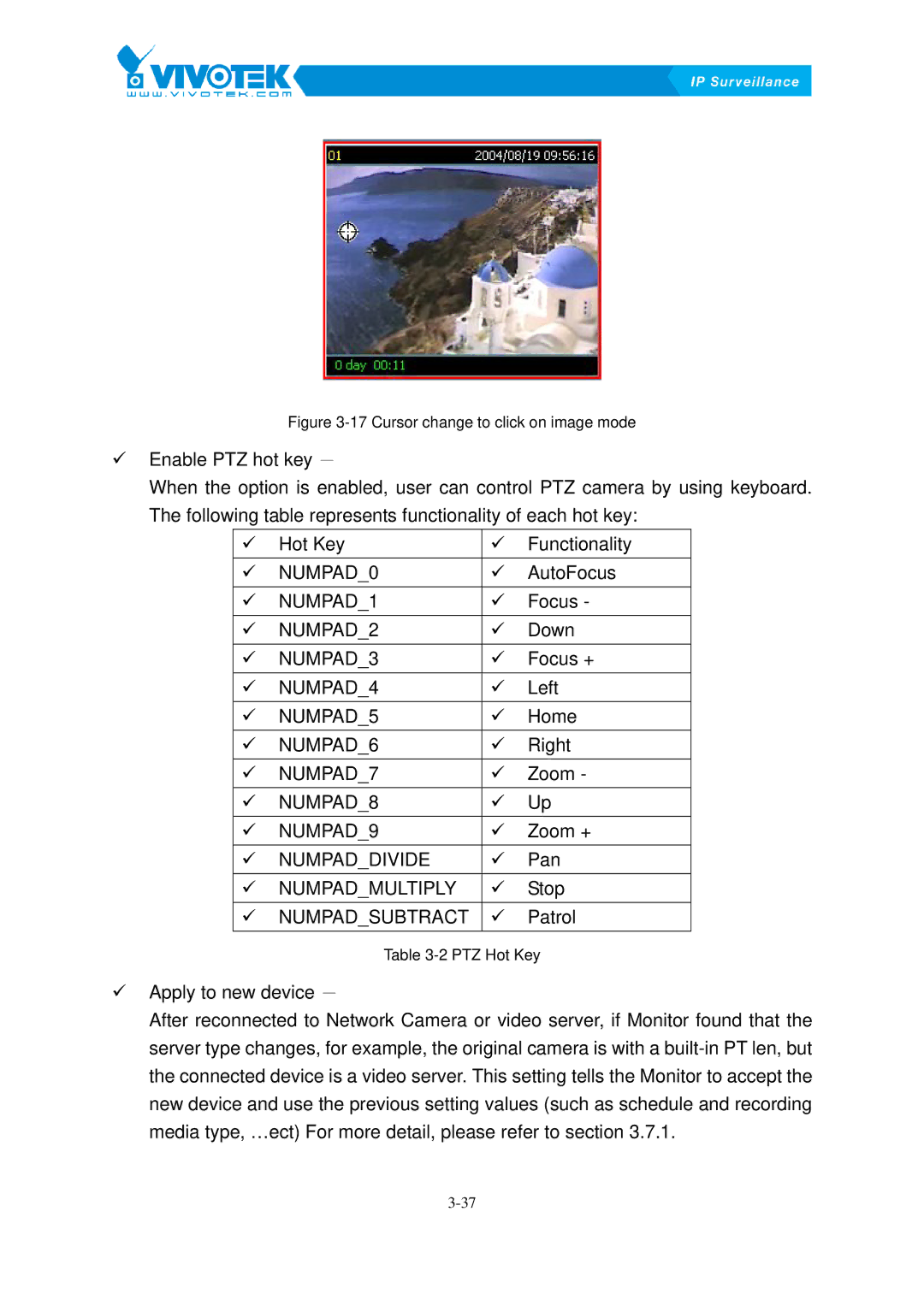 Vivotek ST3402 user manual NUMPAD0 