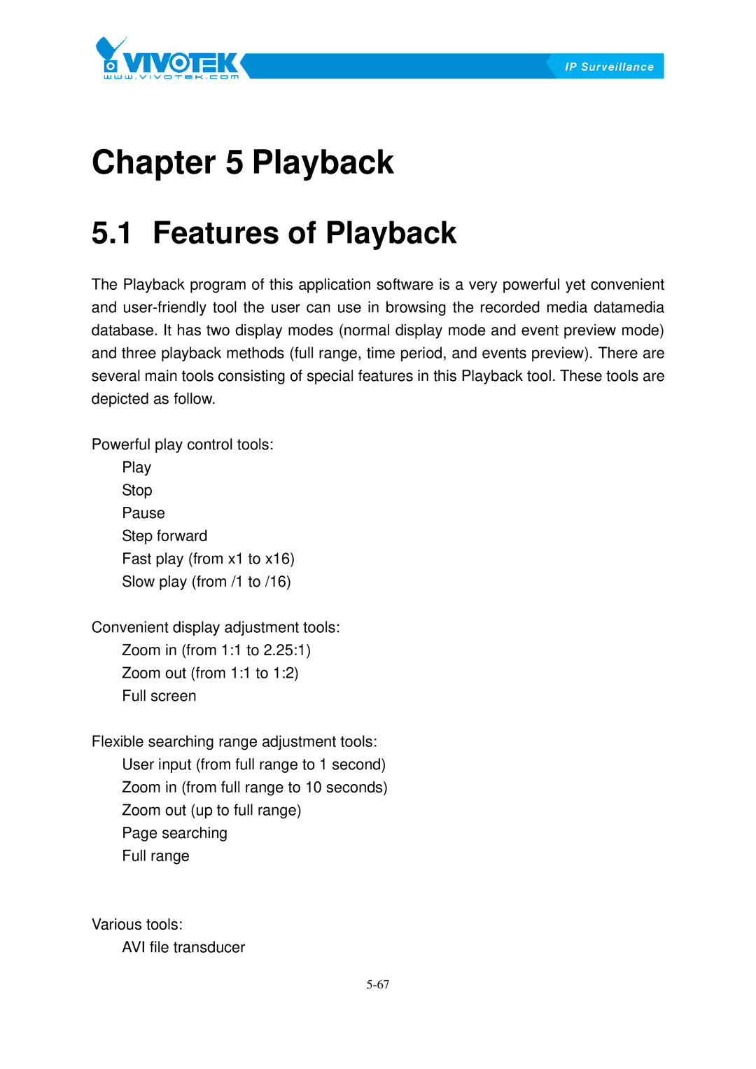 Vivotek ST3402 user manual Playback4B, Features21Bof Playback 