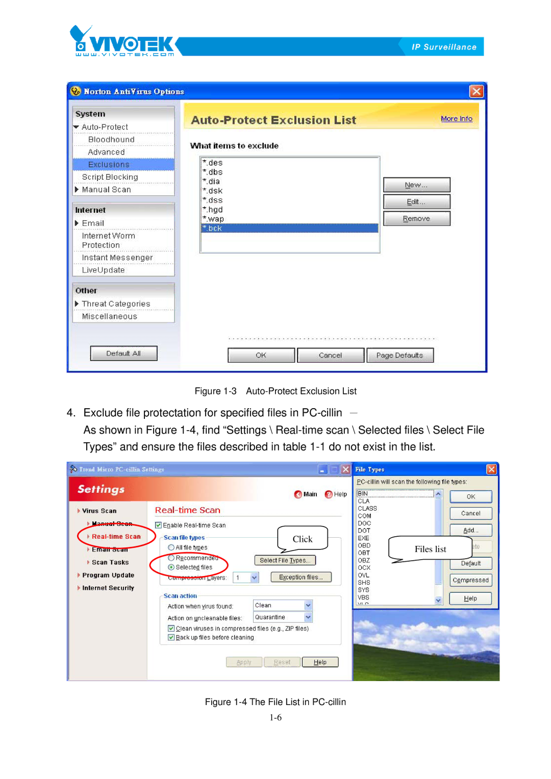 Vivotek ST3402 user manual Auto-Protect Exclusion List 