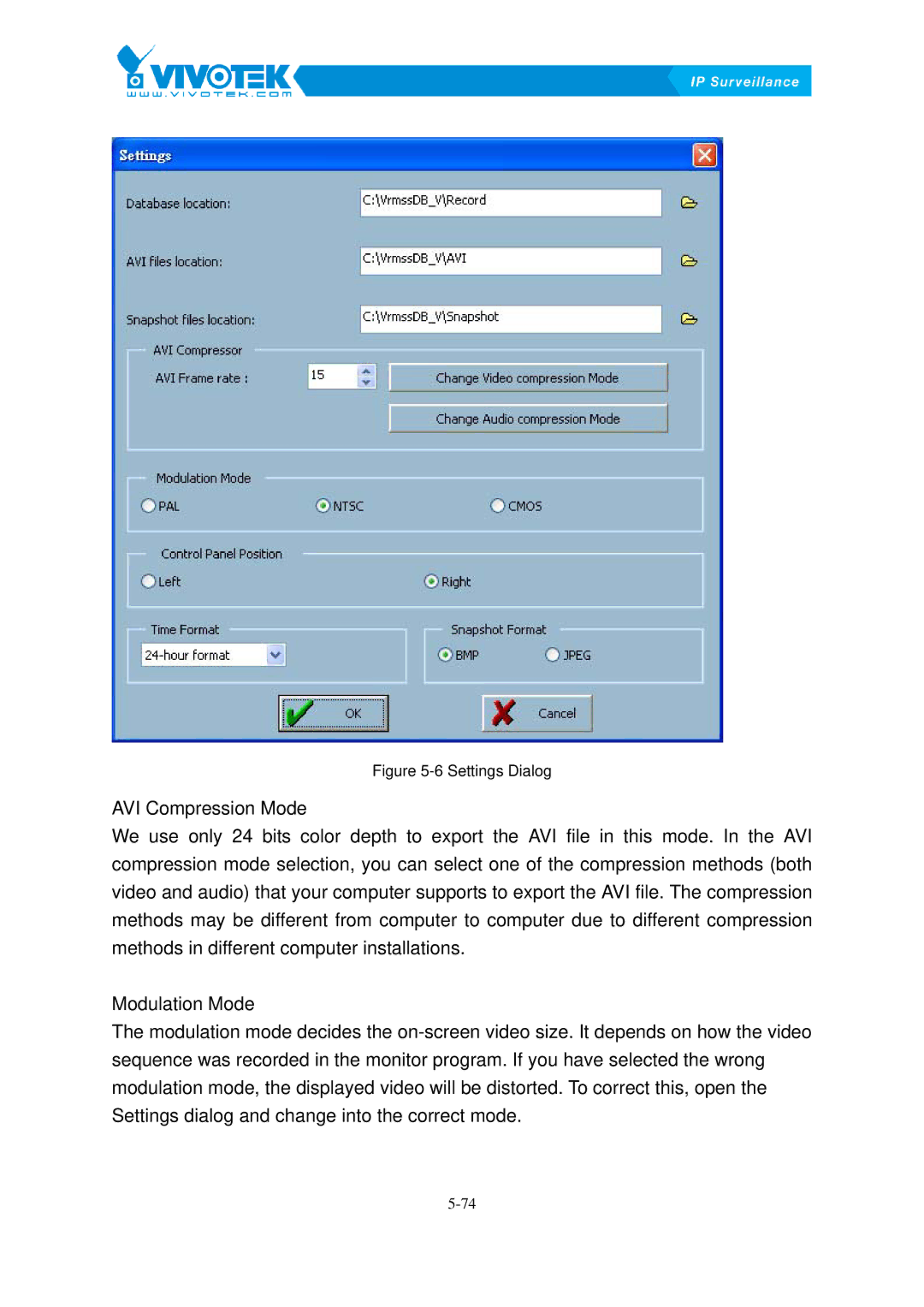 Vivotek ST3402 user manual Settings Dialog 