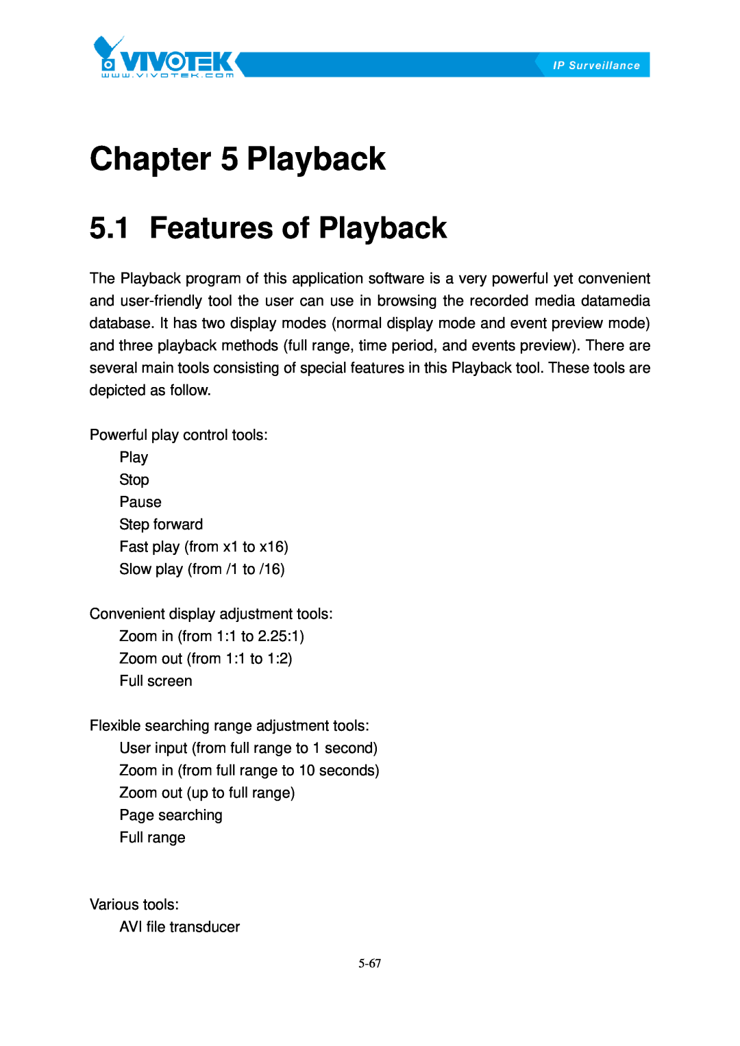Vivotek ST3402 user manual Playback4B, Features21Bof Playback 