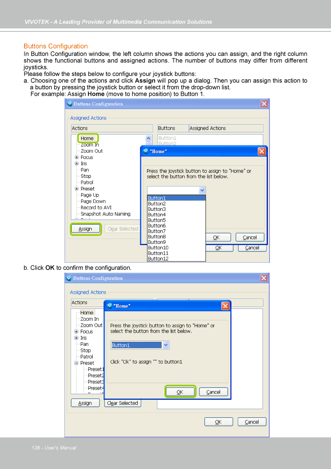 Vivotek st501 user manual Buttons Configuration 