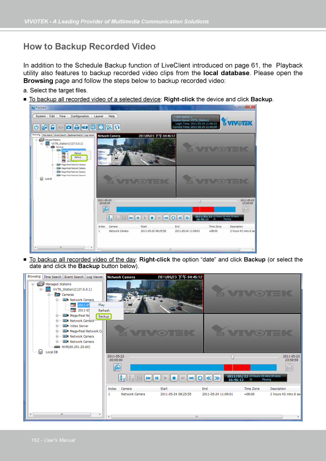 Vivotek st501 user manual How to Backup Recorded Video 