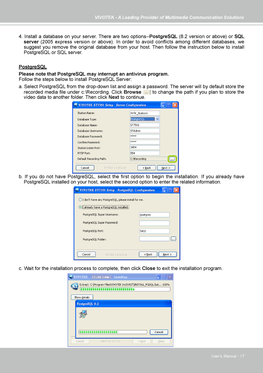 Vivotek st501 user manual 