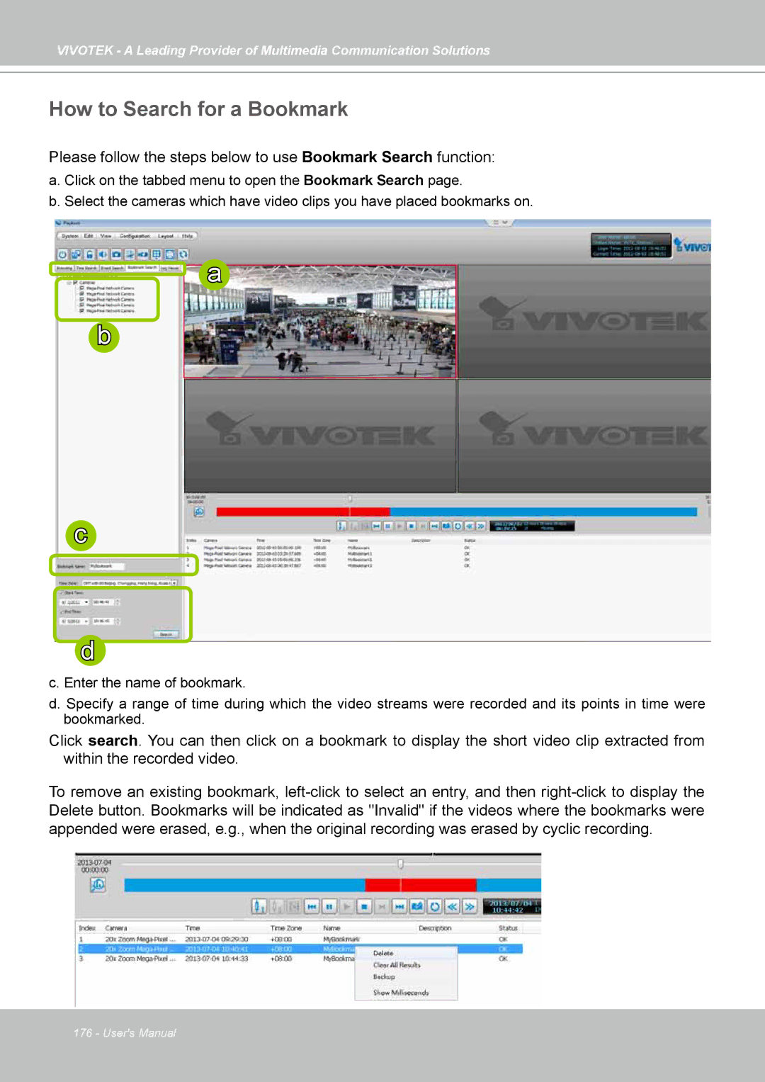 Vivotek st501 user manual How to Search for a Bookmark 