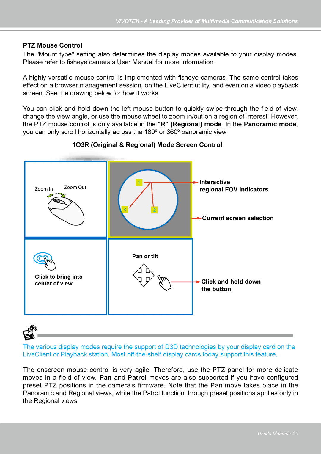 Vivotek st501 user manual PTZ Mouse Control 