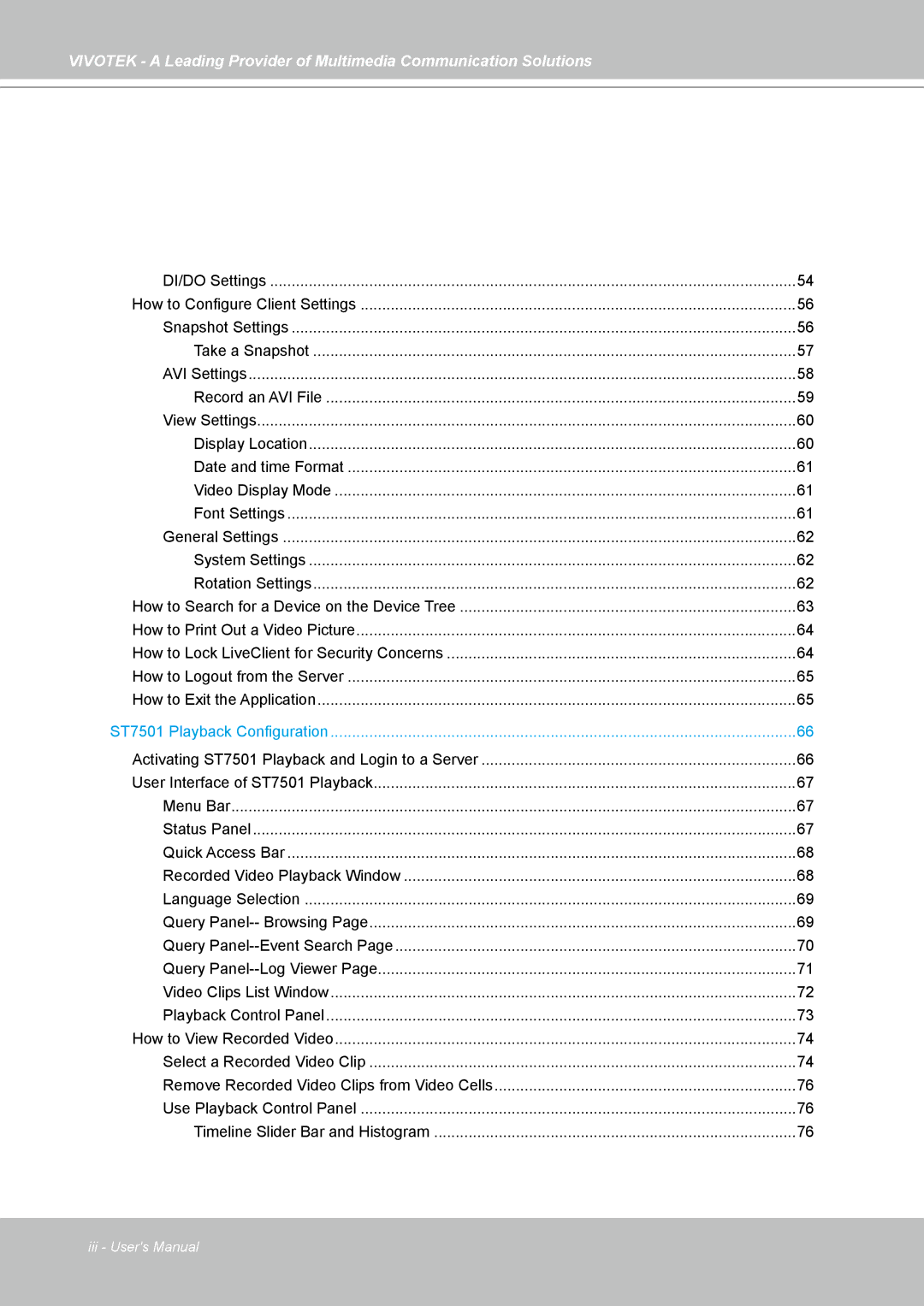 Vivotek manual ST7501 Playback Configuration 