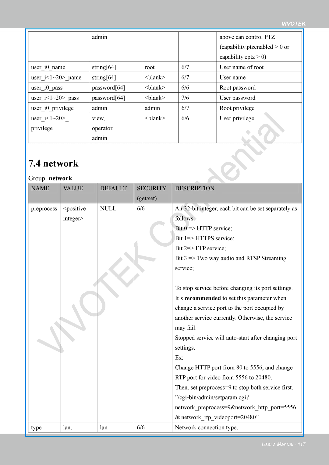 Vivotek VS8100 user manual Network, Group network 