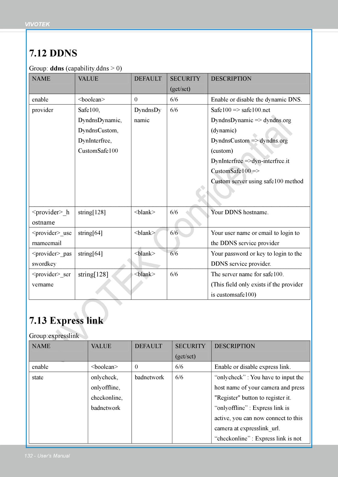 Vivotek VS8100 user manual Ddns, Express link 