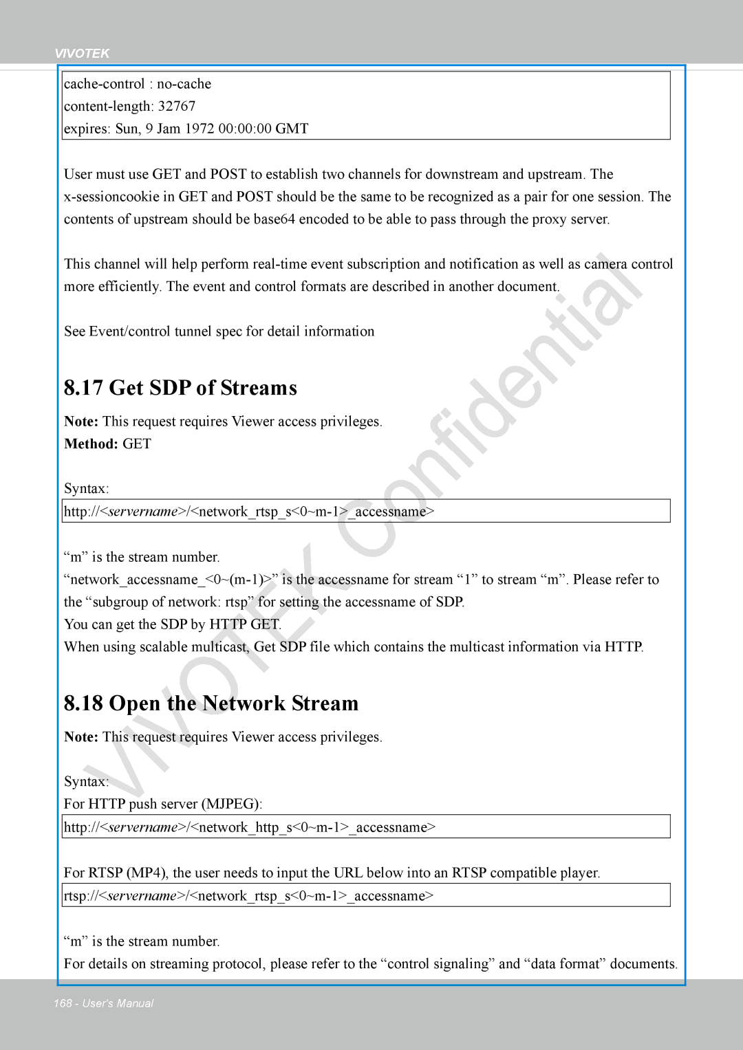 Vivotek VS8100 user manual Get SDP of Streams, Open the Network Stream 