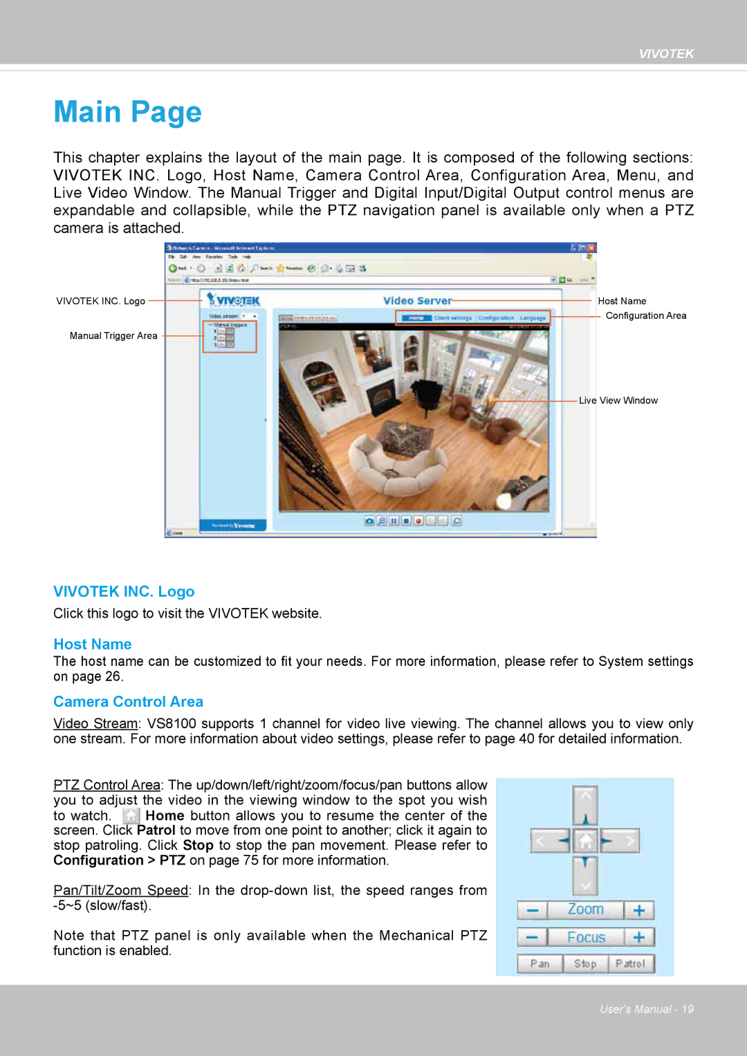 Vivotek VS8100 user manual Main 