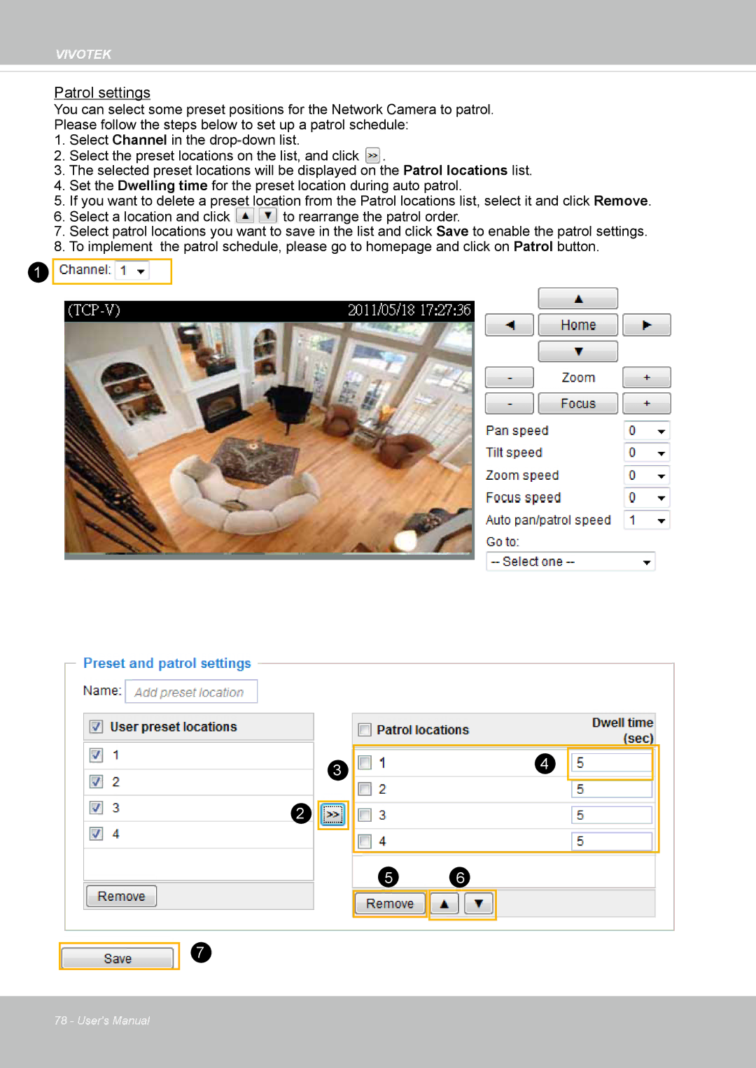 Vivotek VS8100 user manual Patrol settings 