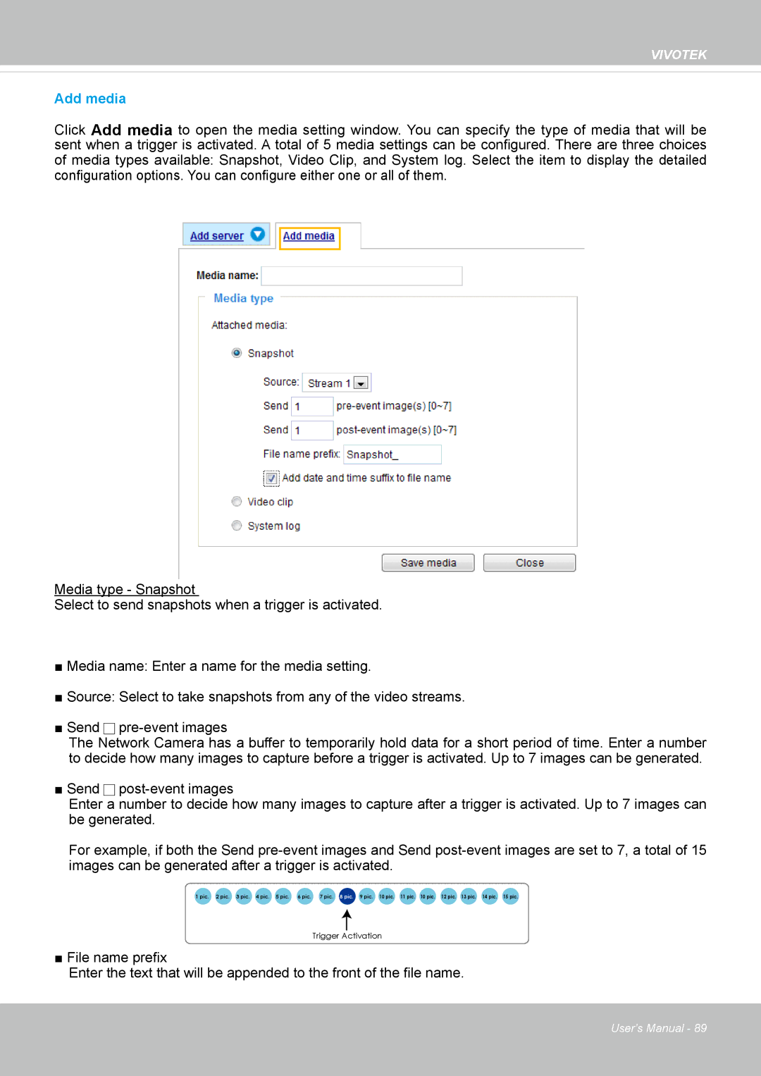 Vivotek VS8100 user manual Add media 