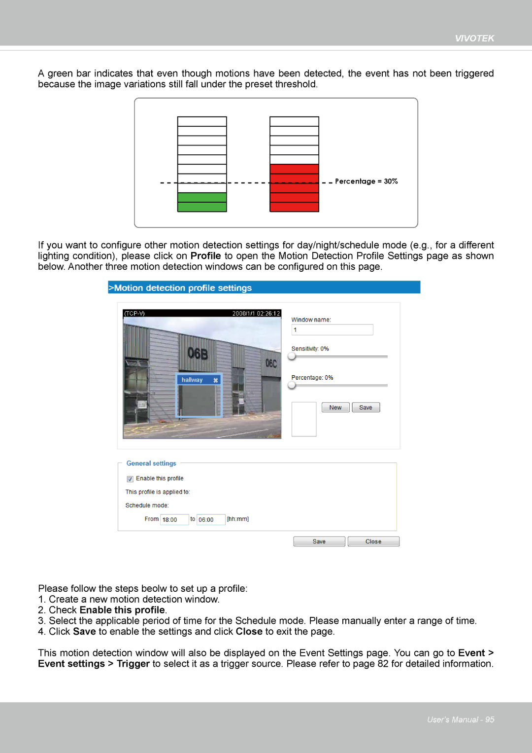 Vivotek VS8100 user manual Check Enable this profile 