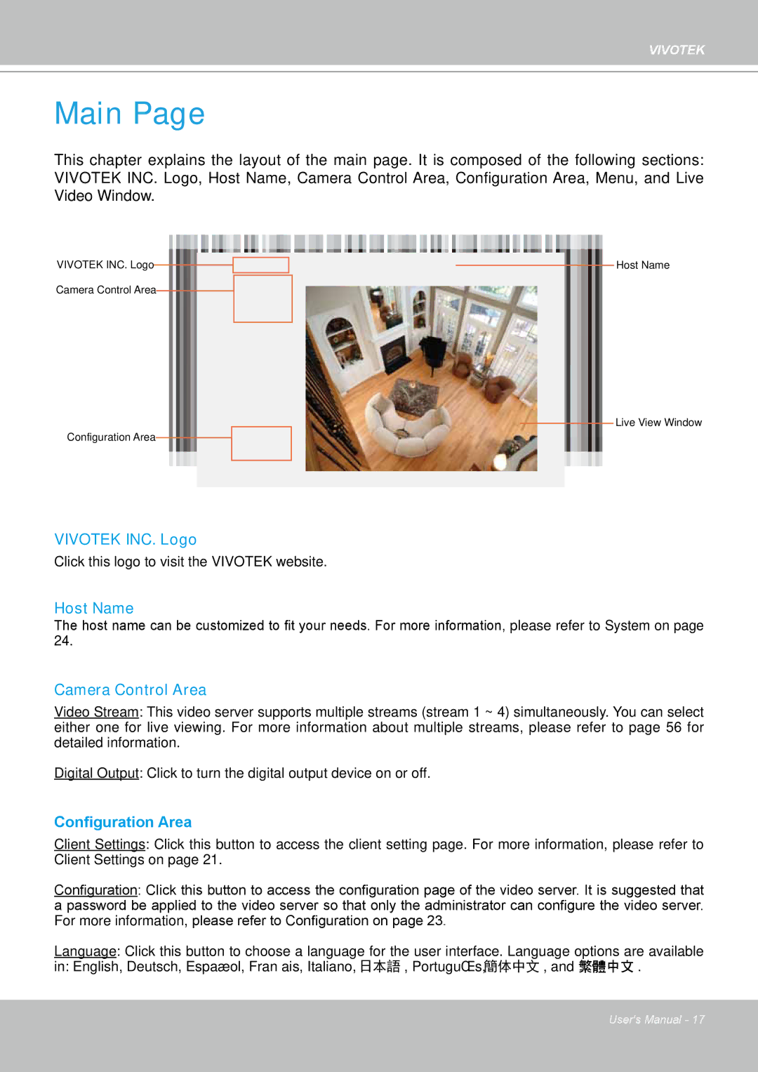 Vivotek VS8102 manual Main 