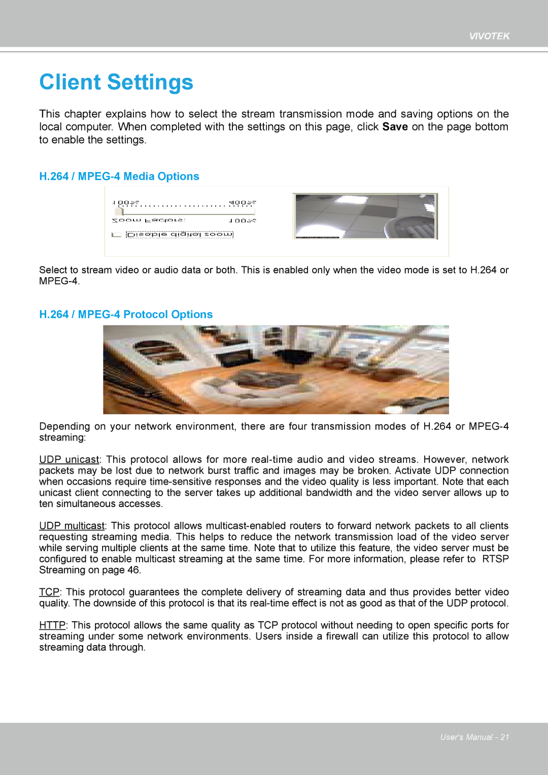 Vivotek VS8102 manual Client Settings 