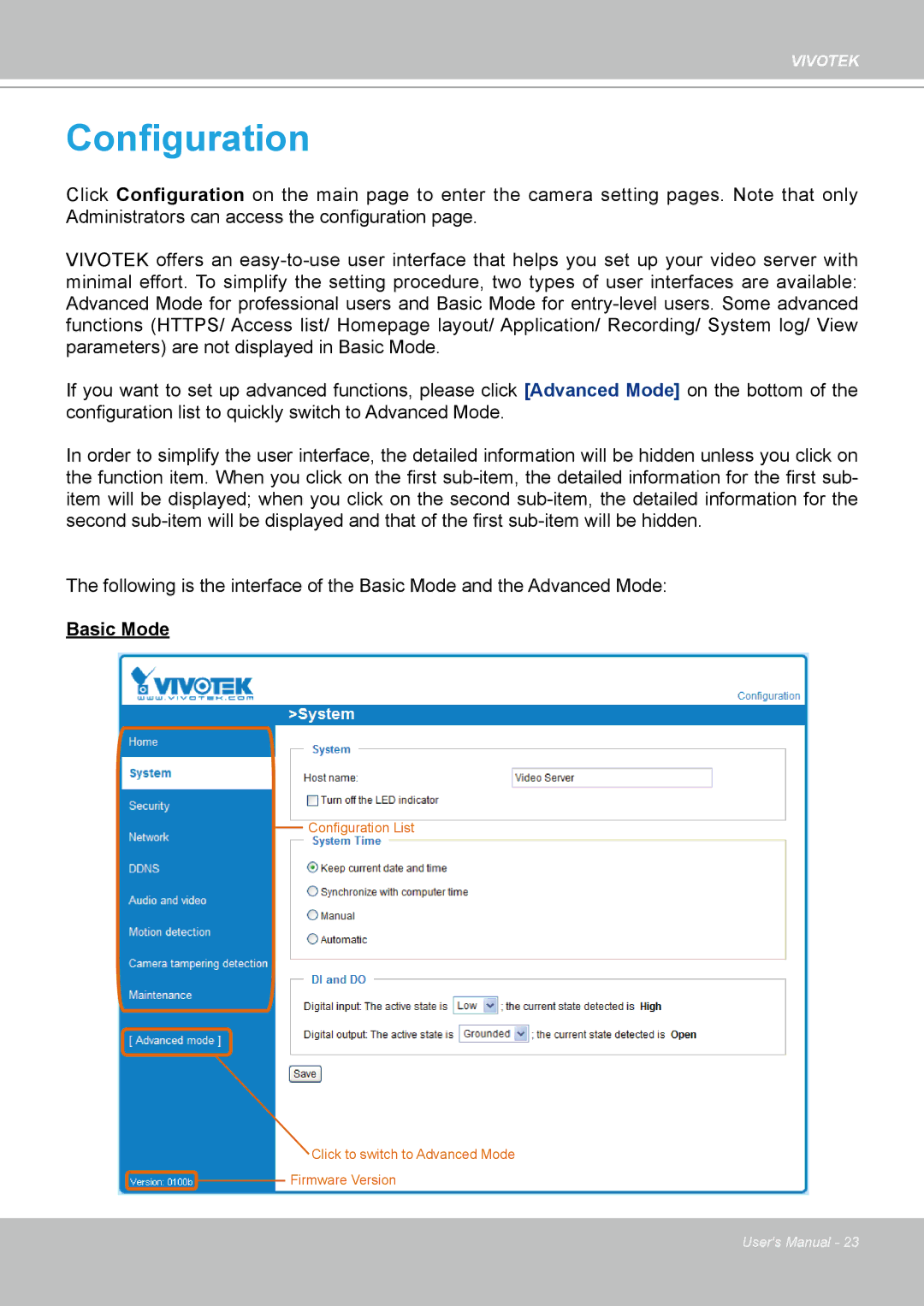 Vivotek VS8102 manual Configuration 