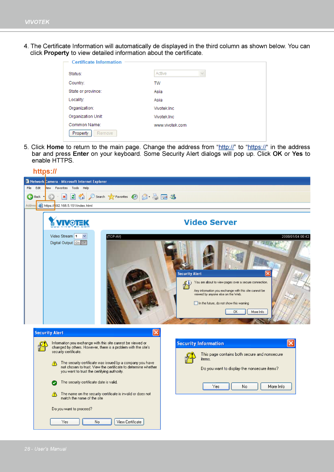 Vivotek VS8102 manual Https 