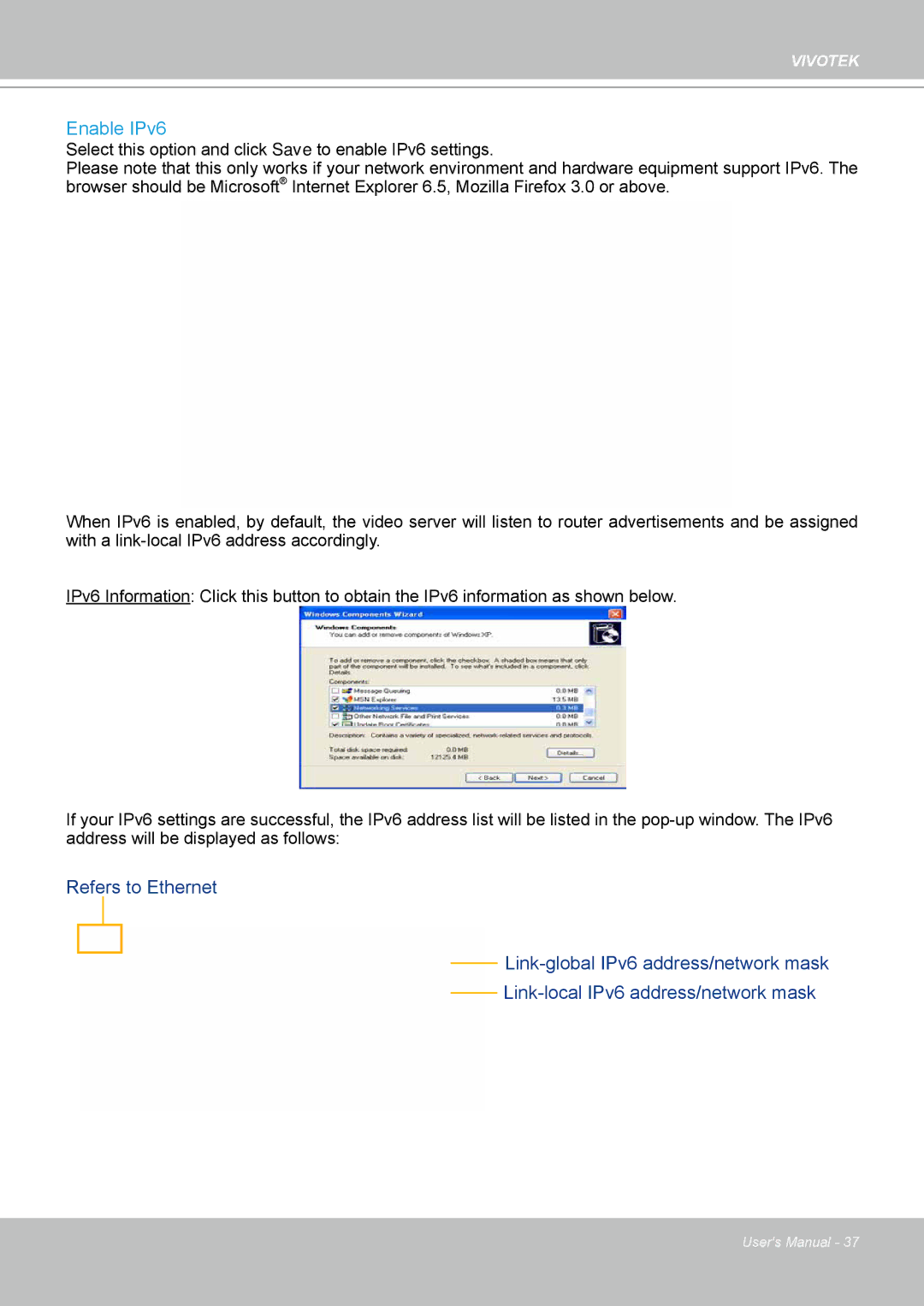 Vivotek VS8102 manual Enable IPv6 