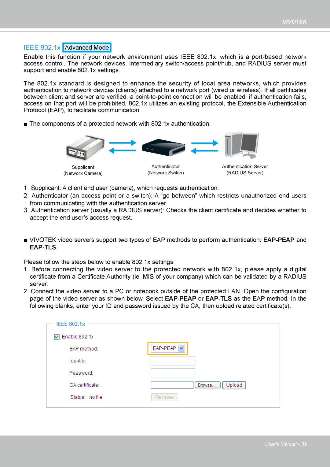 Vivotek VS8102 manual Ieee 