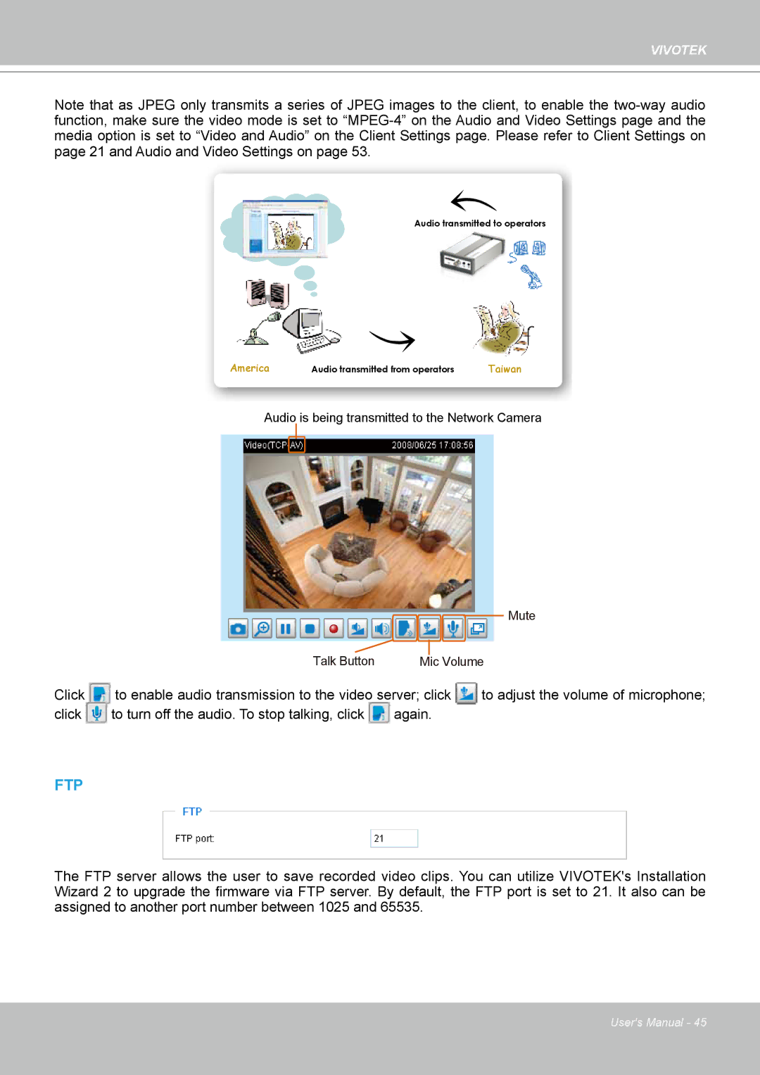 Vivotek VS8102 manual Ftp 