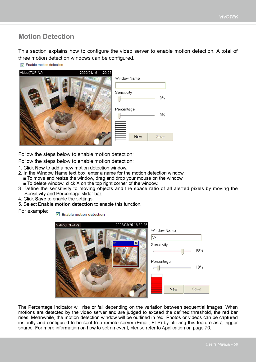 Vivotek VS8102 manual Motion Detection 