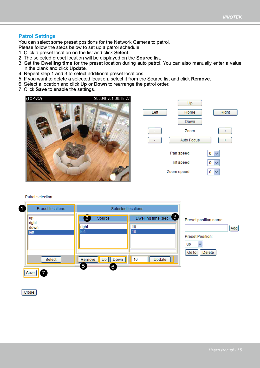 Vivotek VS8102 manual Patrol Settings 