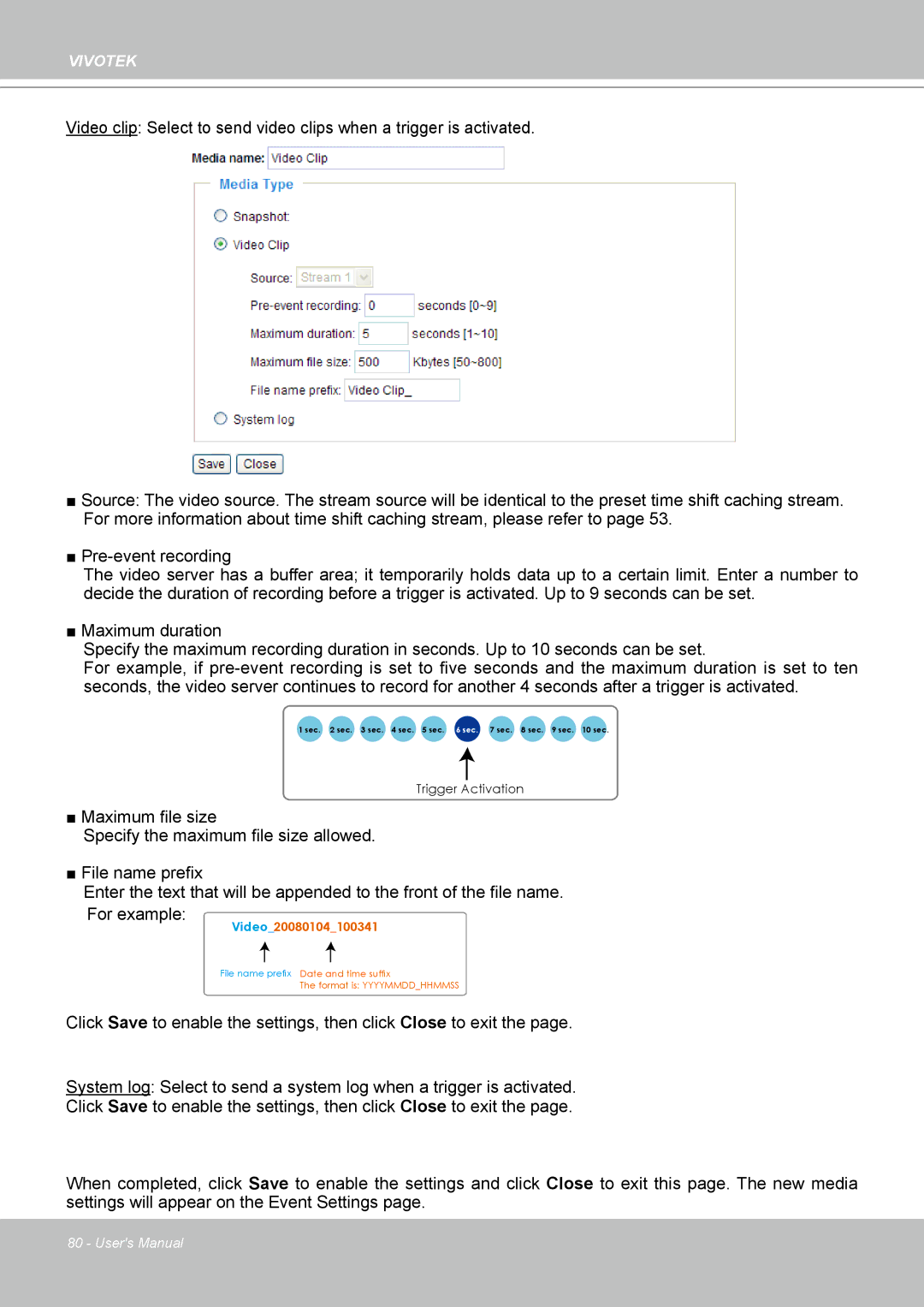 Vivotek VS8102 manual For example 