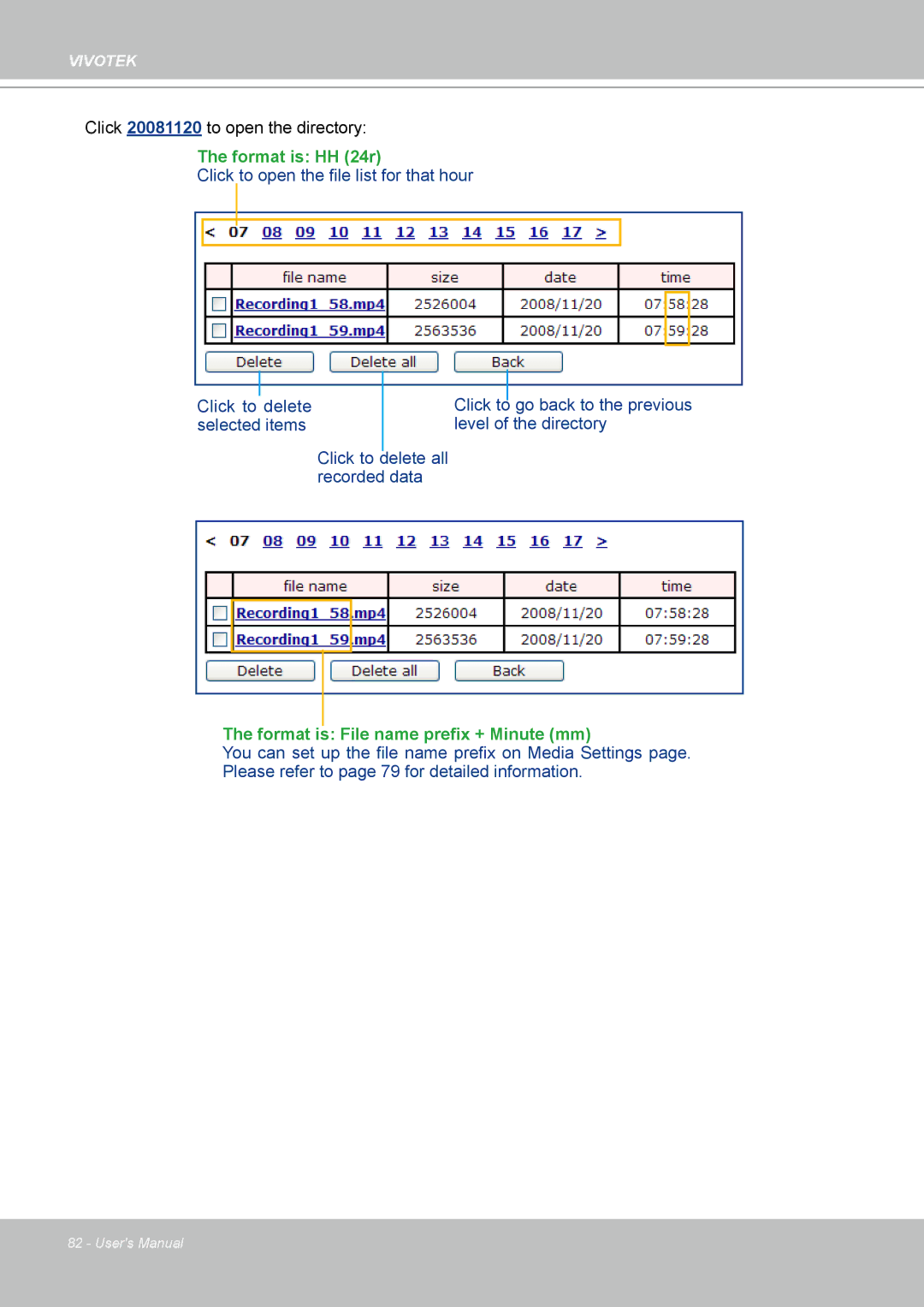 Vivotek VS8102 manual Format is HH 24r 