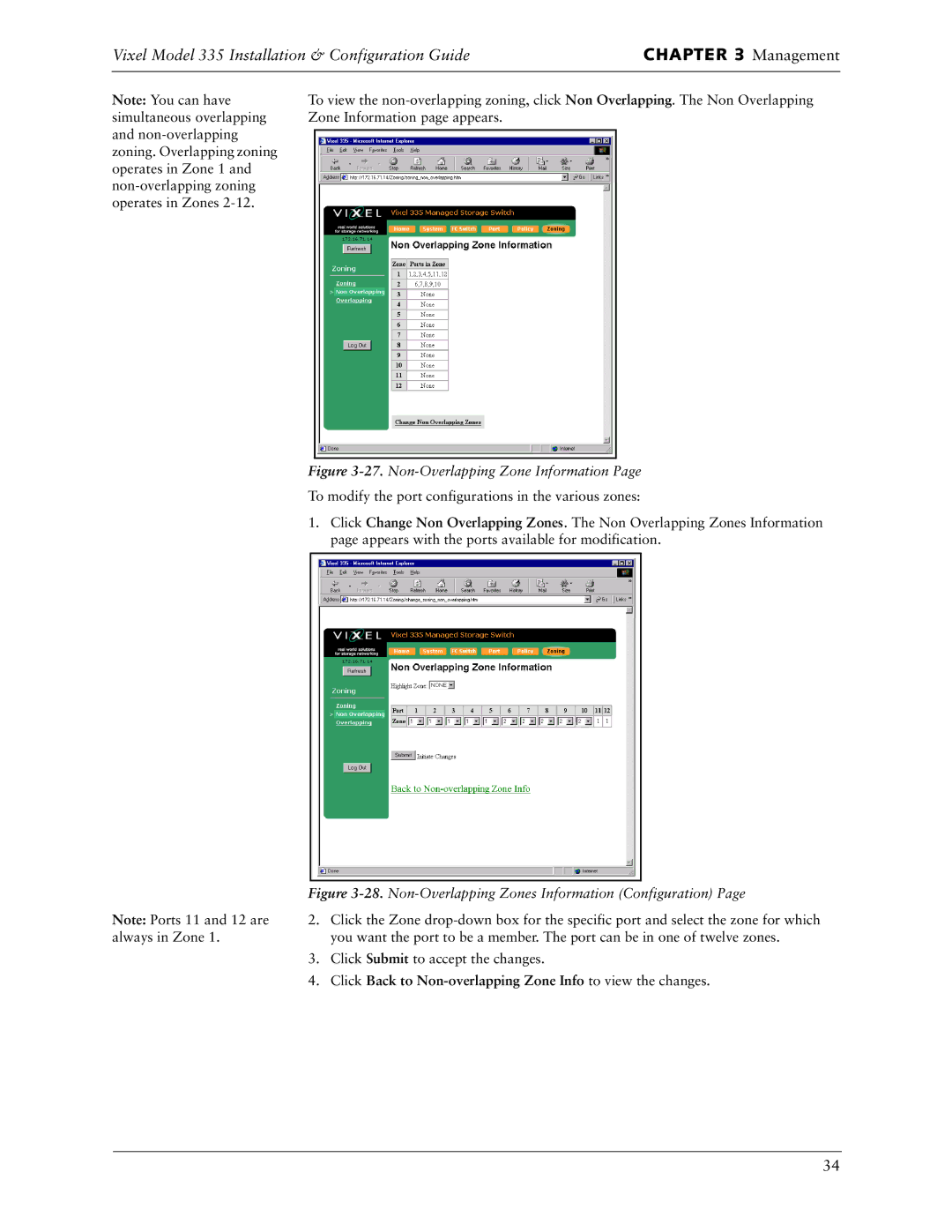 Vixel 335 manual Click Back to Non-overlapping Zone Info to view the changes 