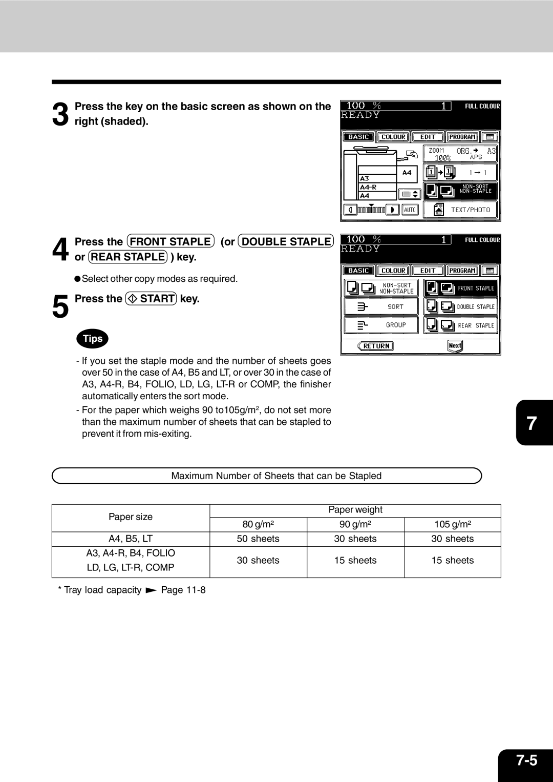 Vizio 210C manual 90 g/m² 105 g/m² A4, B5, LT 