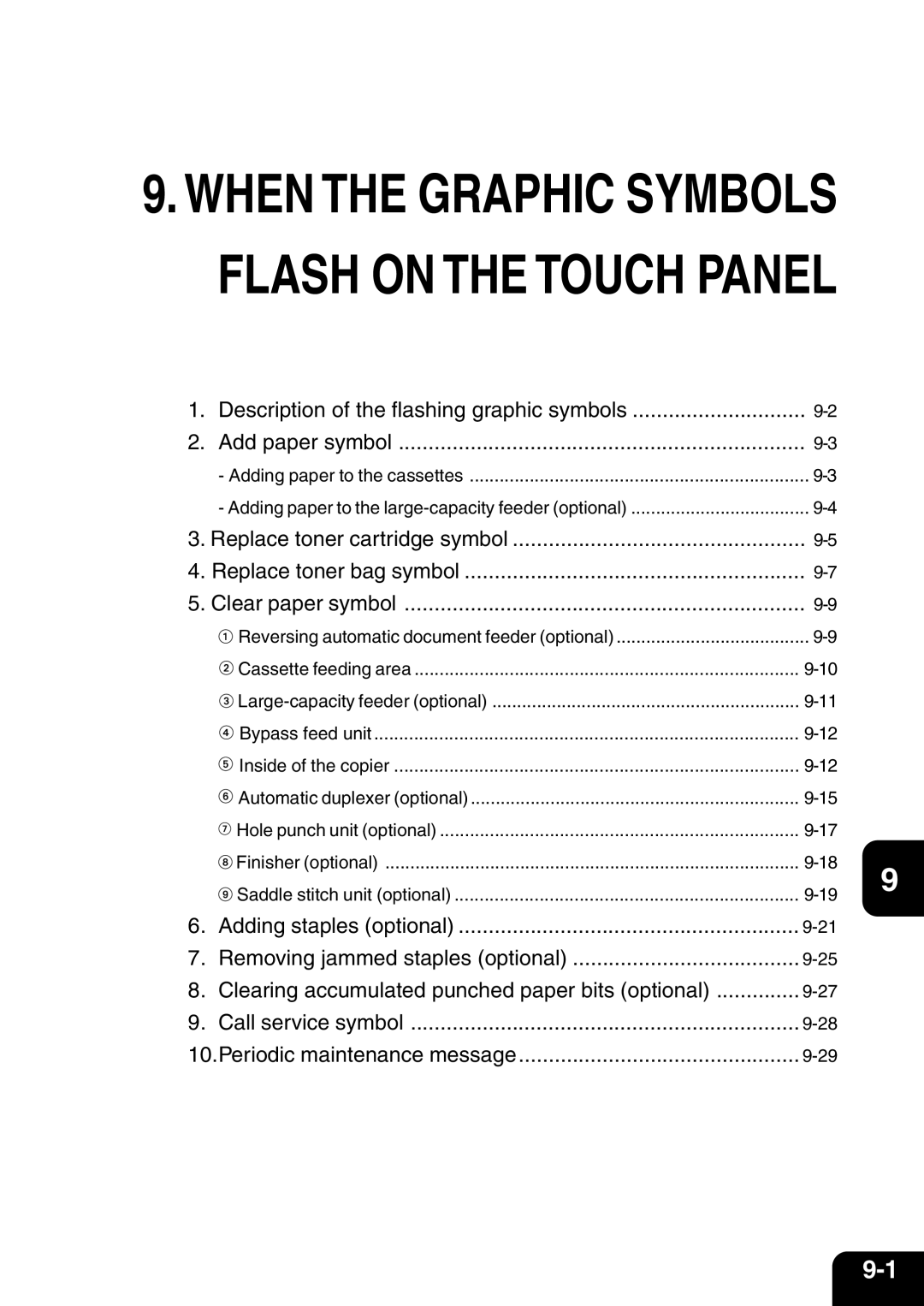 Vizio 210C manual When the Graphic Symbols Flash on the Touch Panel 