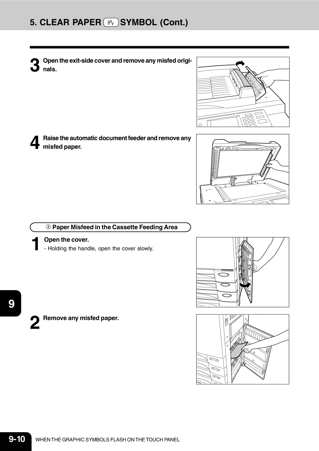 Vizio 210C manual Clear Paper Symbol, Remove any misfed paper 