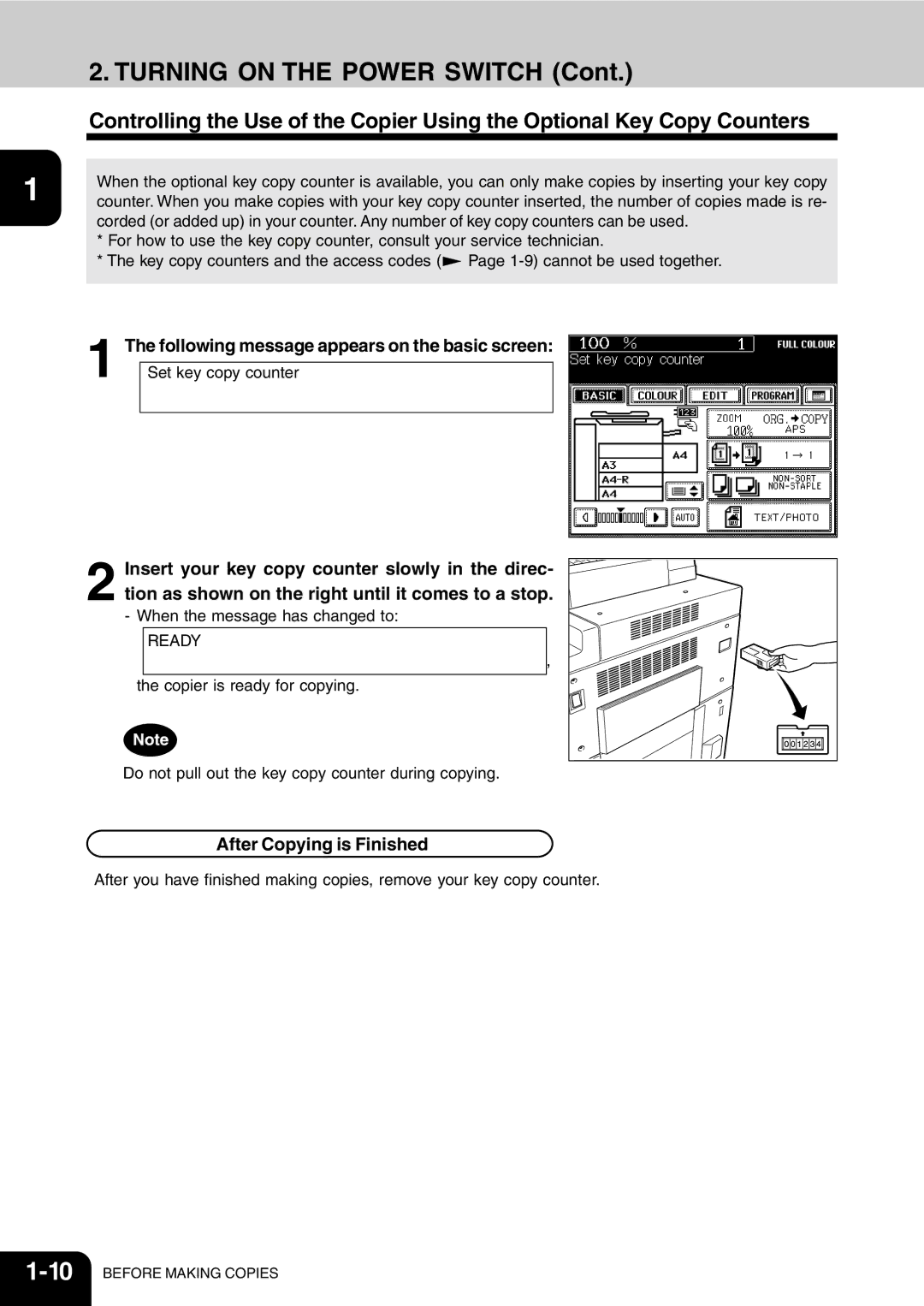 Vizio 210C manual Turning on the Power Switch 