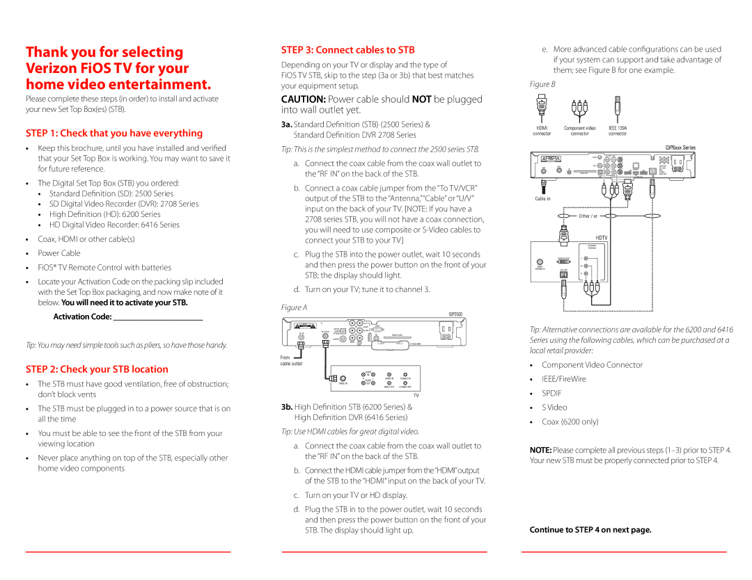 Vizio 2708 brochure Check that you have everything, Check your STB location, Connect cables to STB 