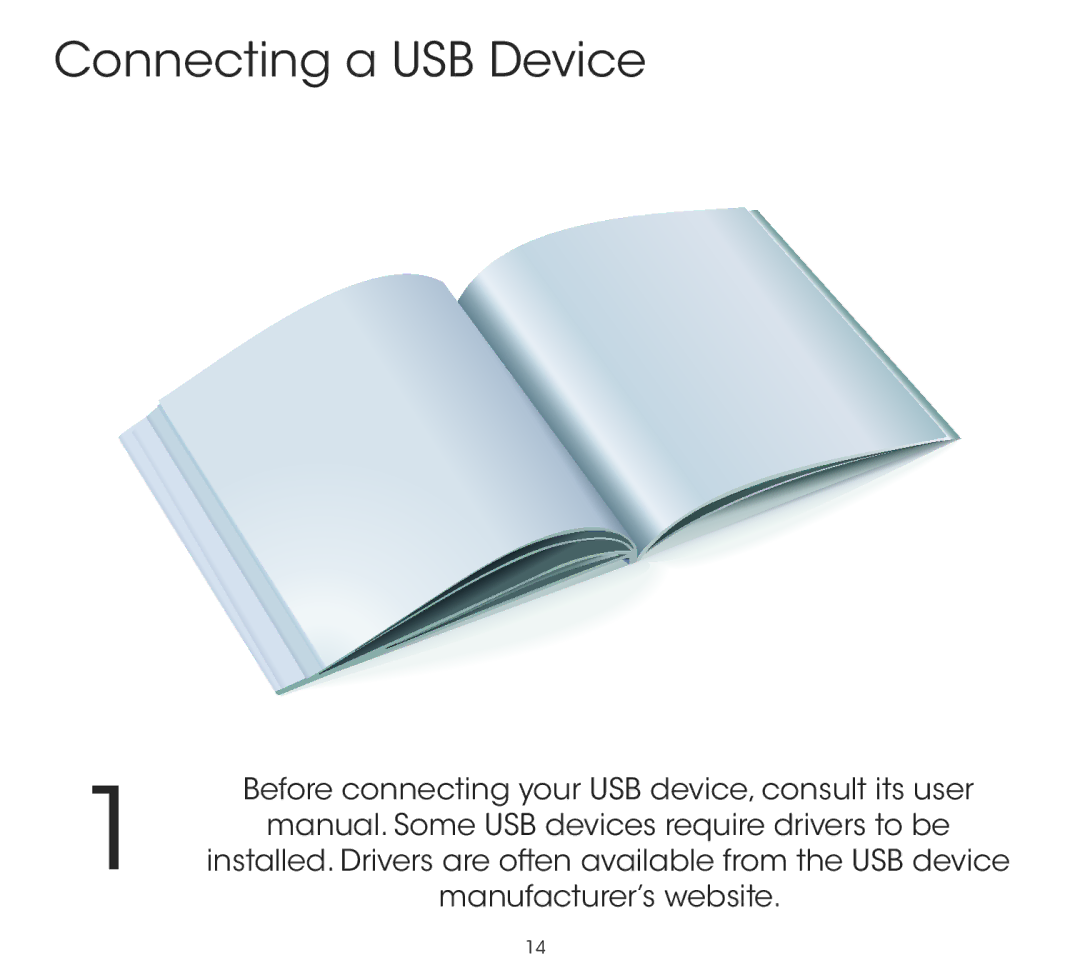 Vizio CT14-A0 quick start Connecting a USB Device 