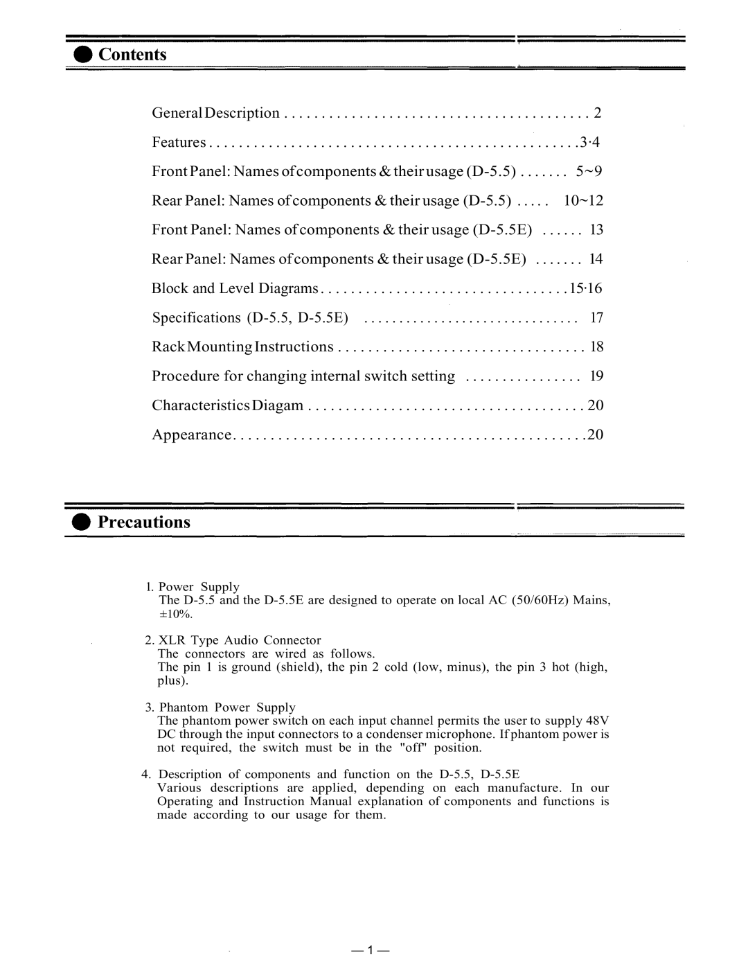 Vizio D-5.5E instruction manual Contents, Precautions 