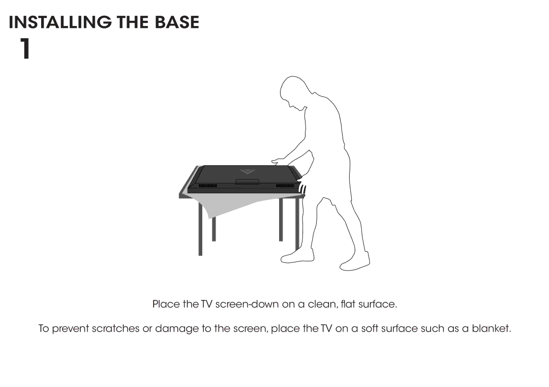 Vizio D320-B1 manual Installing the Base 