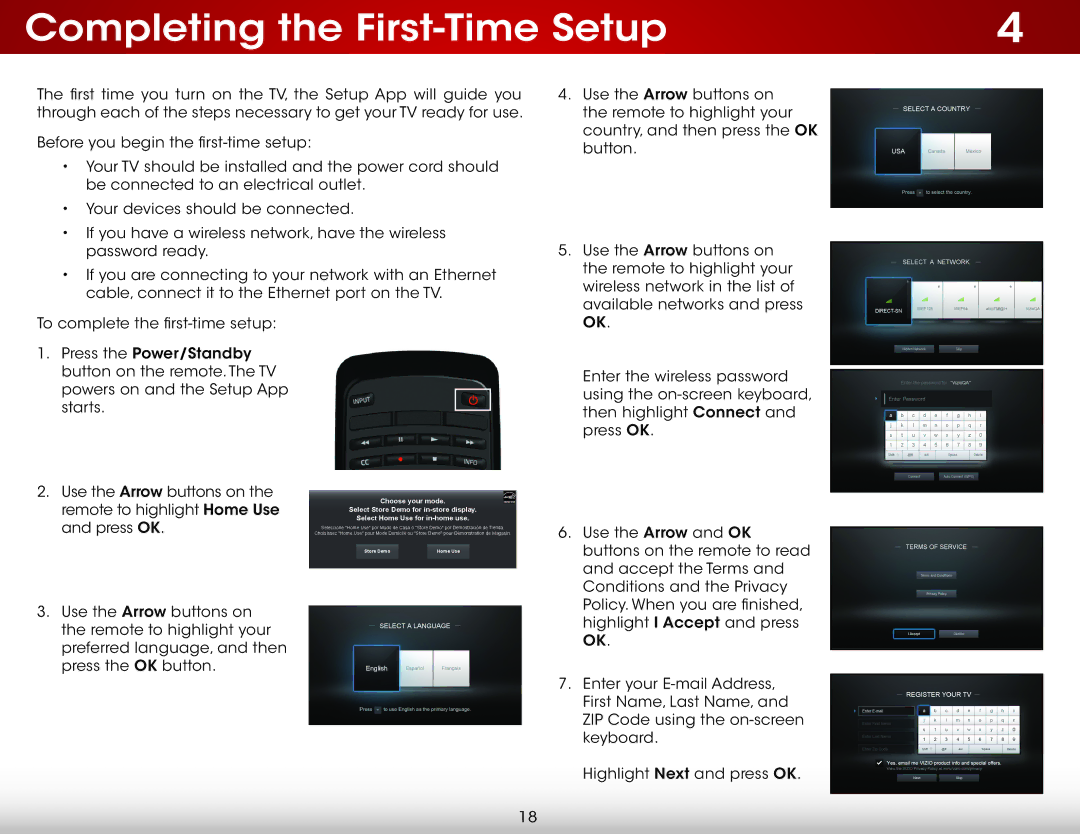 Vizio D500i-B1 user manual Completing the First-Time Setup 