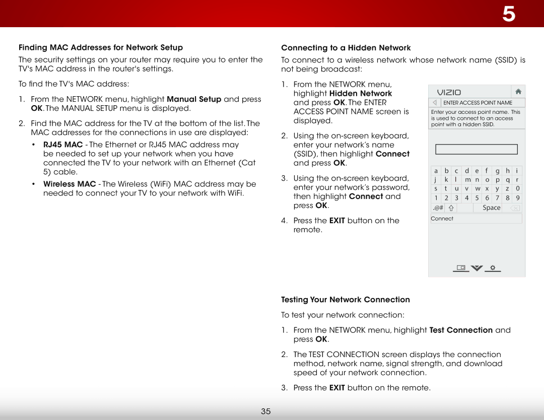 Vizio D500i-B1 user manual Highlight Hidden Network Press OK. The Enter 