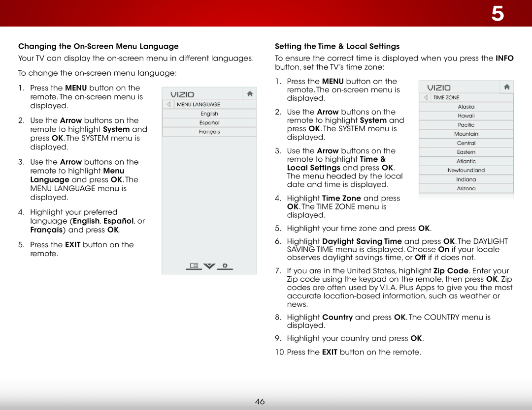 Vizio D500i-B1 user manual Remote. The on-screen menu is Displayed 