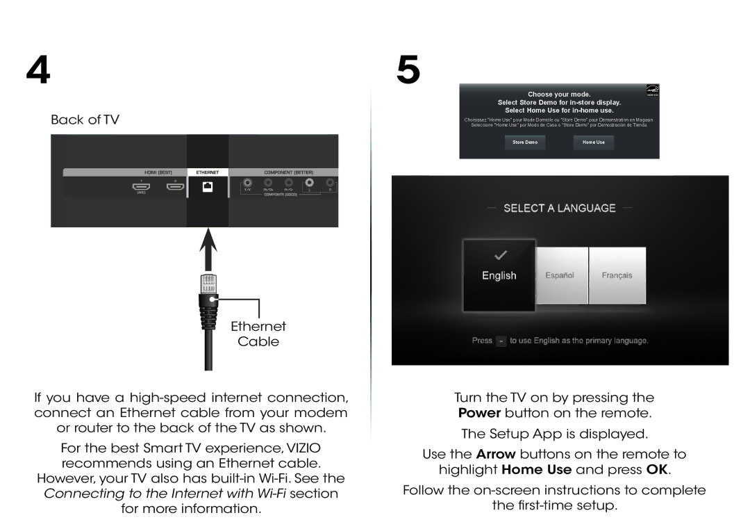 Vizio D650i-B2 quick start Store Demo Home Use 