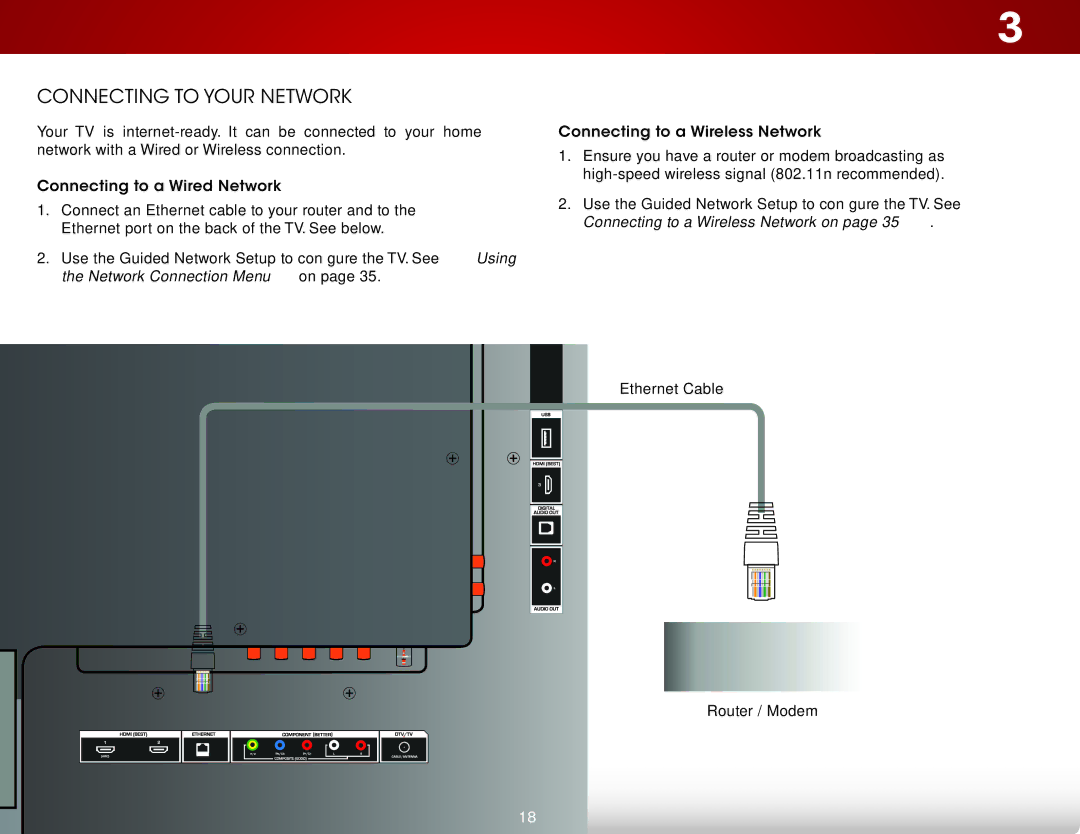 Vizio D650i-C3 user manual Connecting to Your Network 