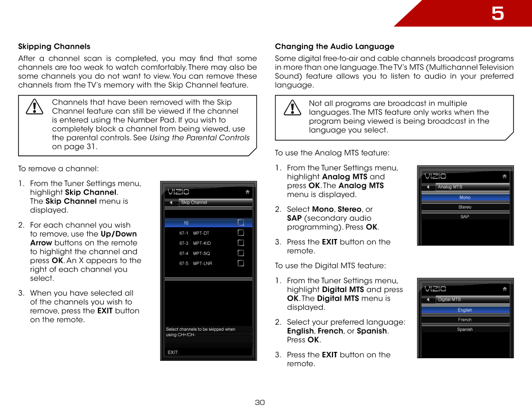 Vizio E191VA specifications Press the Exit button on 